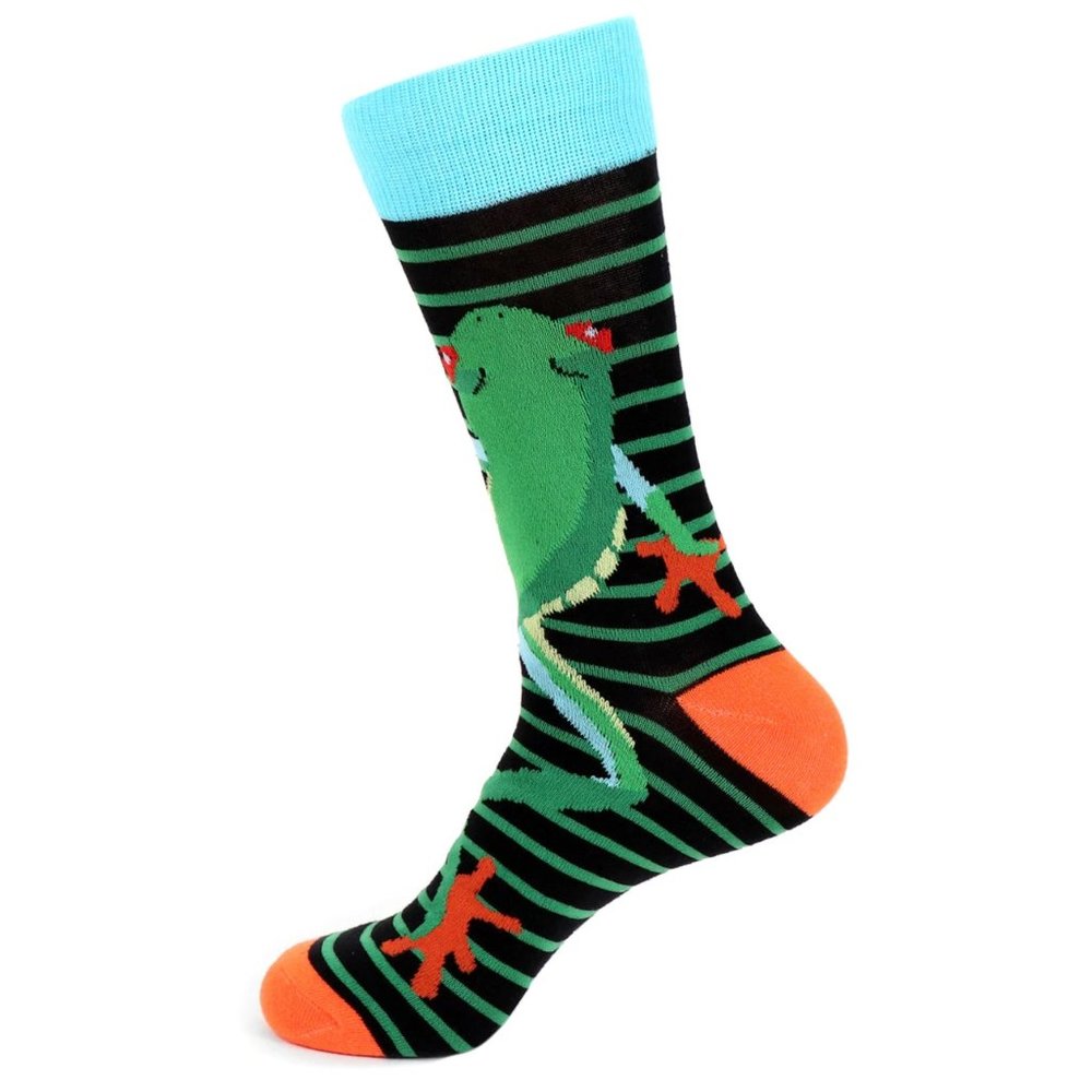 Men's Frog Striped Pattern Novelty Socks